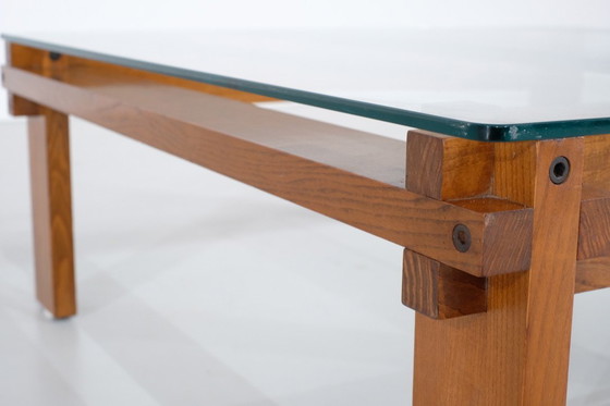 Image 1 of Vierkante eiken salontafel, Italië - 1970