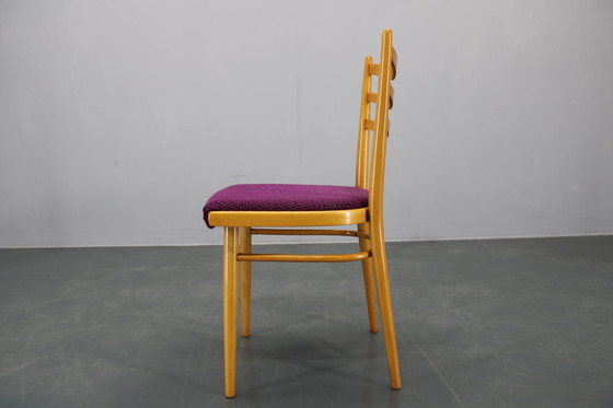 Image 1 of 1960s Set of Four Beech Dining Chairs, Czechoslovakia