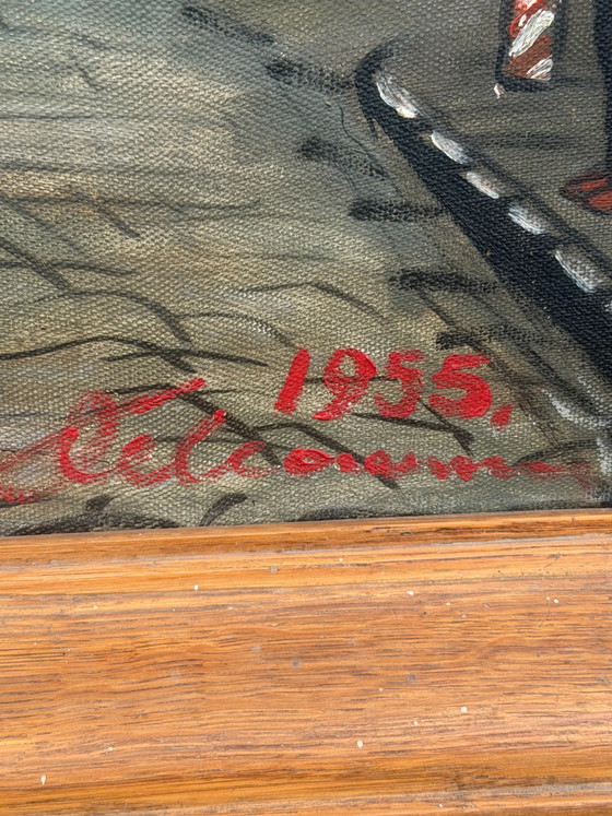 Diestsesteenweg, Lovanio – Olio su tela firmato, 1955 – Dipinti e disegni (photo 2 of 6)