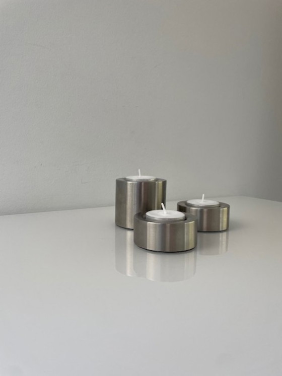 Image 1 of Ensemble de 3 chandeliers design Brabantia – acier inoxydable brossé