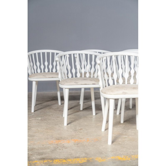 Image 1 of Set of 6 vintage beech chairs, 1970