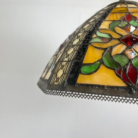 Image 1 of Tiffany-style stained glass pendant light – 40 cm diameter