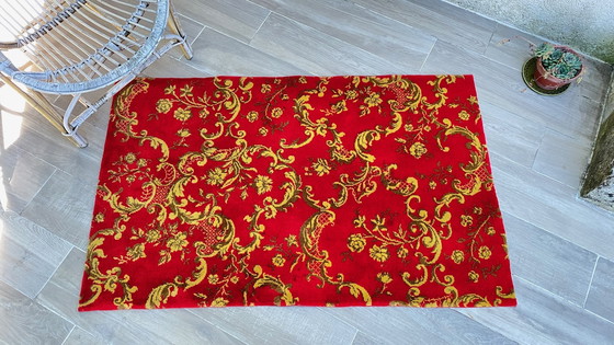 Image 1 of Tapis Vintage Façon Tapisserie 100% Laine - 142x89 cm