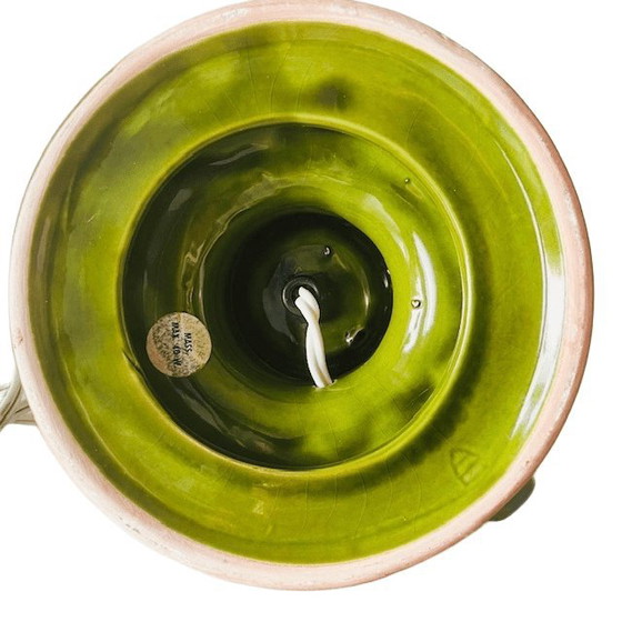 Image 1 of Vintage Space age lampenvoet groen glanzend keramiek 1970's
