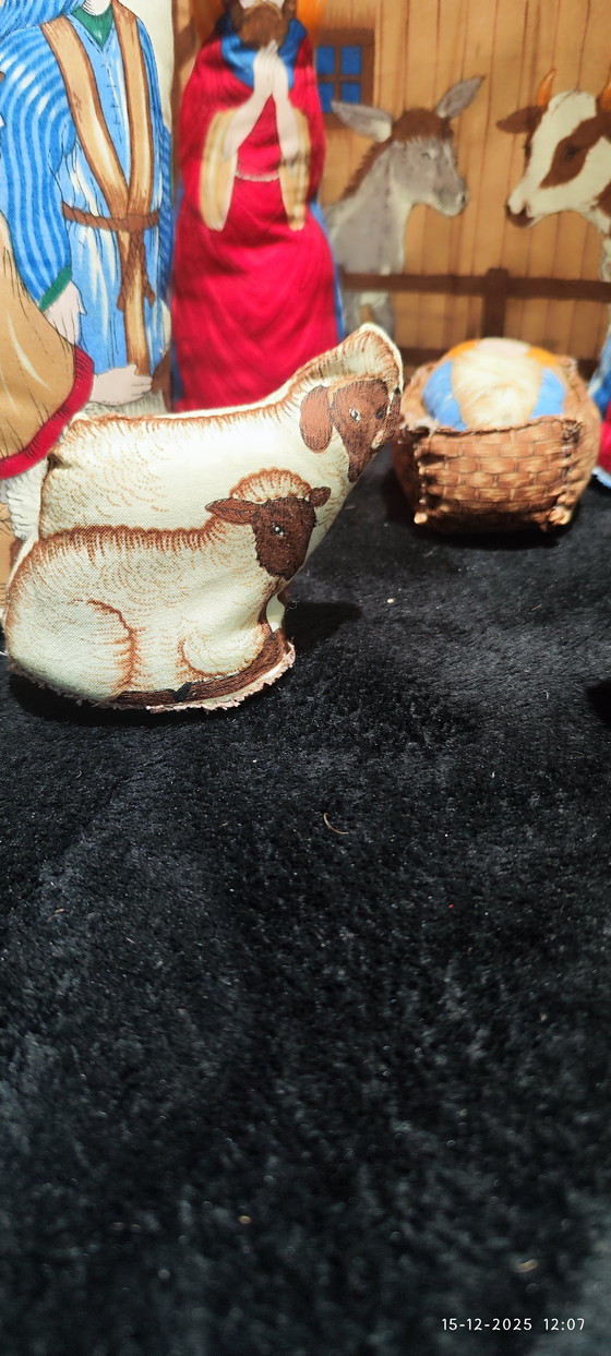 Image 1 of Nativity scene vintage cotton