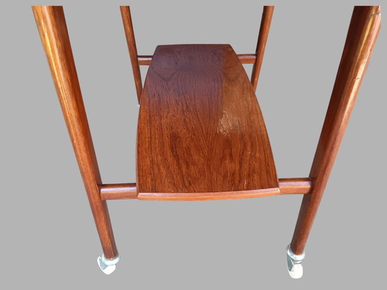 Image 1 of Louis van Teeffelen Teak Side Table on Castors for Wébé | Mid-Century 1960s