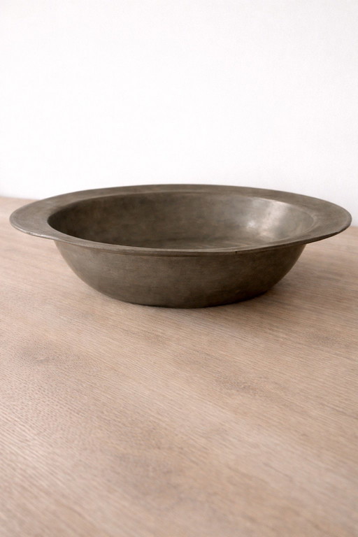 Antique patinated pewter basin – 19th / early 20th century