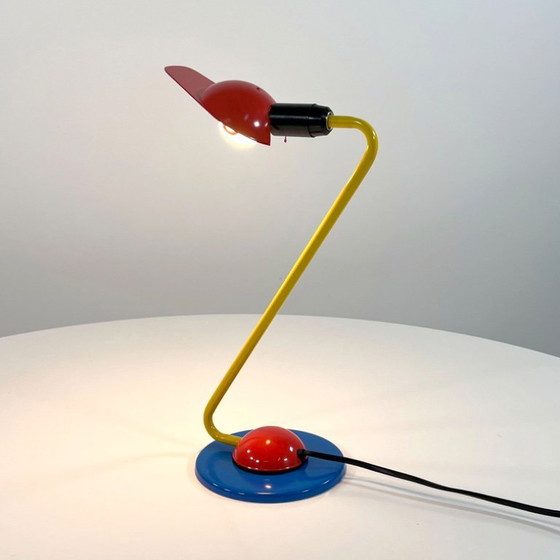 Image 1 of Lampada da tavolo postmoderna tricolore di Hema, anni '80