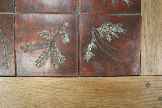 Image 1 of Tavolino in ceramica botanica di metà secolo in rovere, anni '60