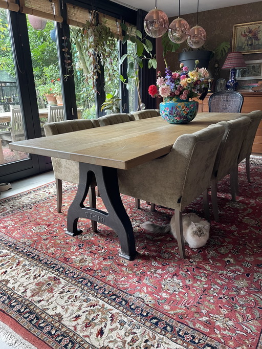 Table en chêne massif DT-69, dimensions 275 cm