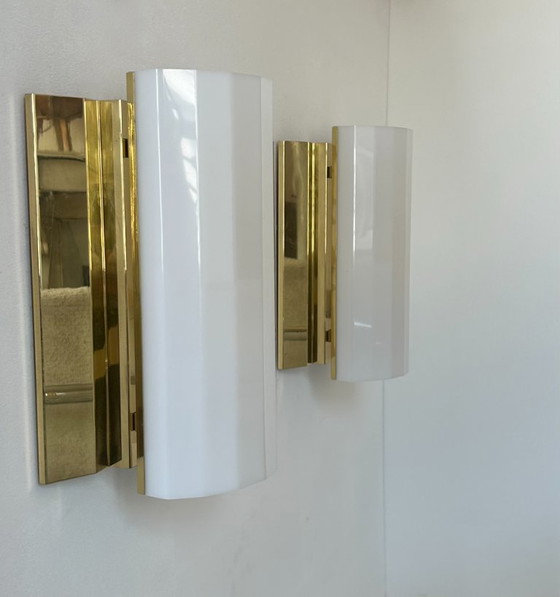 Image 1 of Coppia di applique in ottone e perspex, Fagerhult Svezia 1970