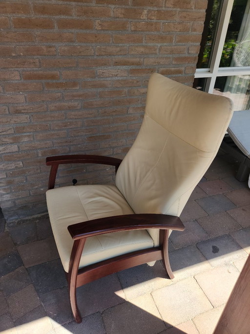 Farstrup Classic Vintage Terciopelo Marrón/Camel): Característicamente Retro – verstelbare relaxstoel, Wood