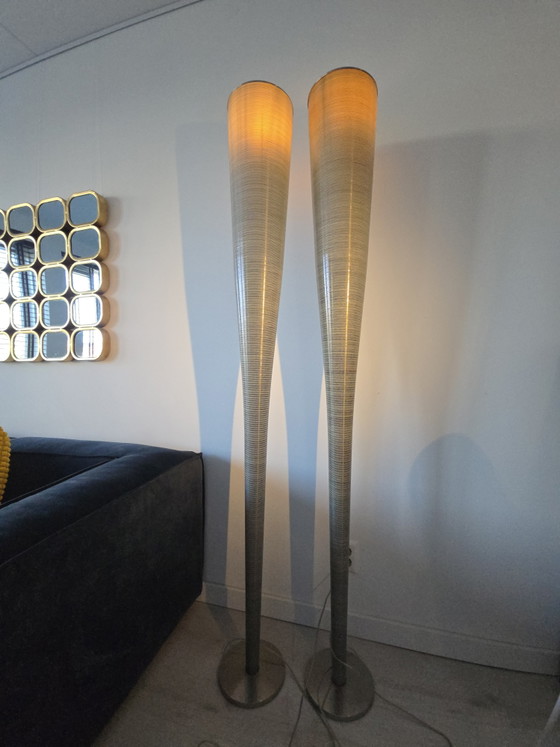 Image 1 of Ensemble de 2 lampadaires Foscarini Mite originaux – Marc Sadler – Design haut de gamme 187 cm de haut et à intensité variable !