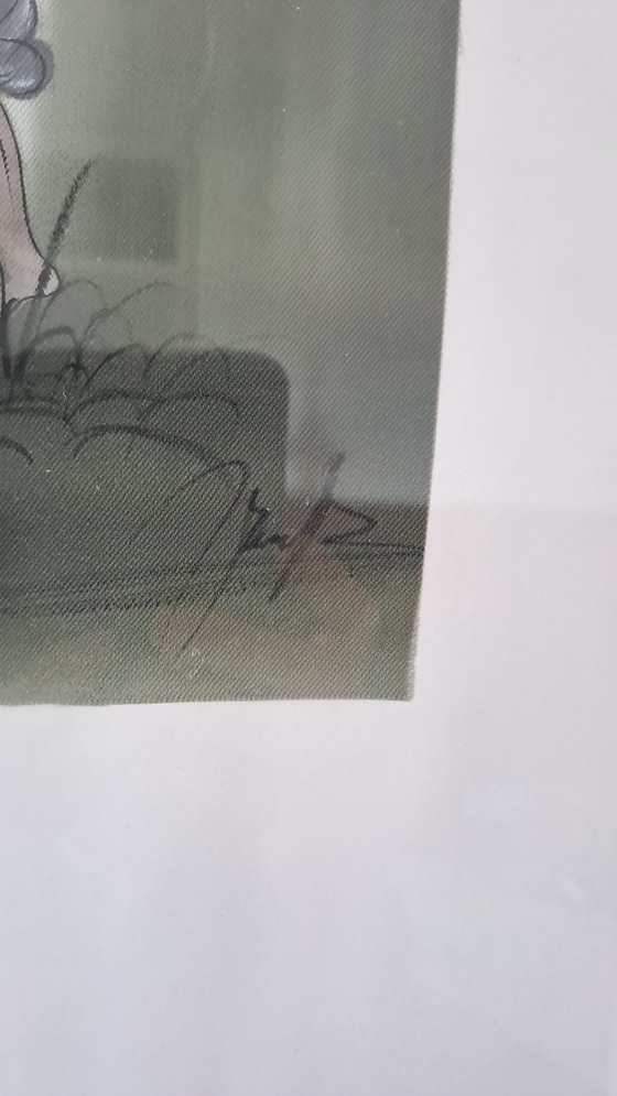 Image 1 of Ink painting on fabric