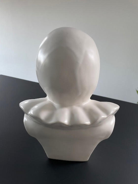 Image 1 of Busto di Pierrot d'epoca di Matte Ceramics - Firmato