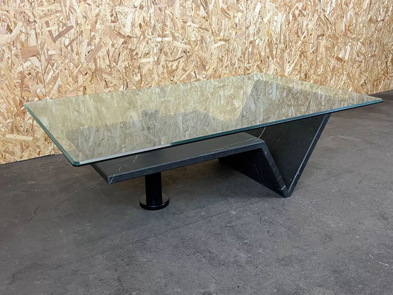 Image 1 of 60s 70s marble table coffee table glass table marble space age design