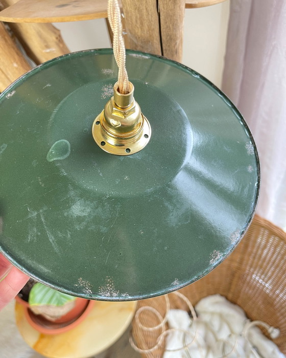 Lampada Portatile Vintage in Acciaio Smaltato Verde Personalizzabile – Illuminazione, Industrieel (photo 6 of 14)