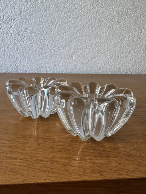 60's Flower Crystal Candle Holder