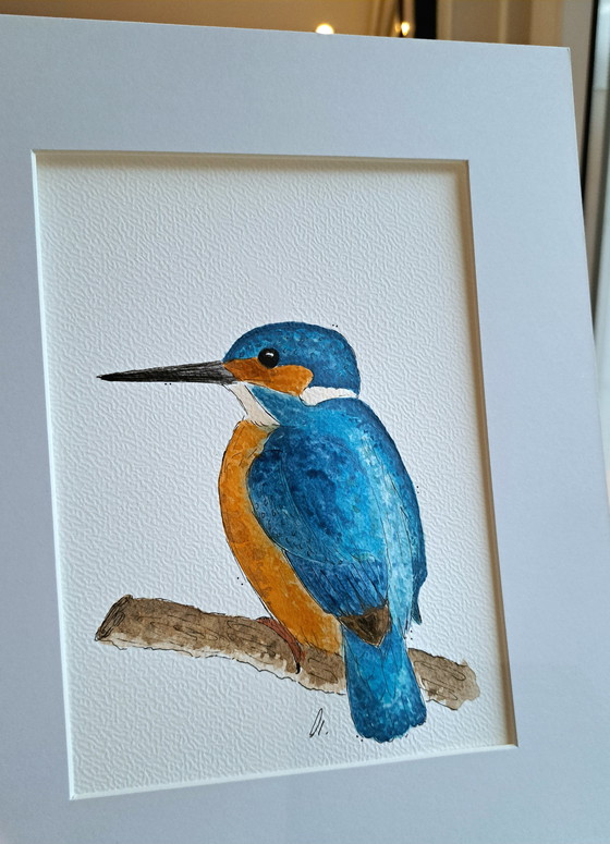 Image 1 of Dipinto ad acquerello di un martin pescatore | Lista nera
