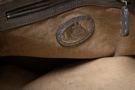 Image 1 of Fendi, silver selleria grand borhese leather handbag
