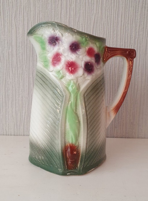 Canette Majolique / Barbotine – A.M.C. Belgique – Art Nouveau – vazen, Ceramic