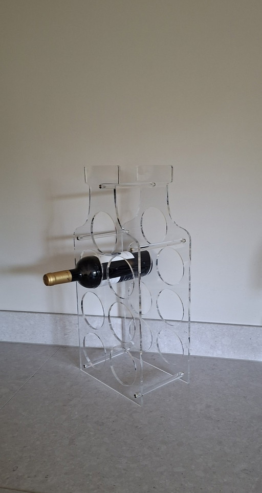 Vintage-Weinregal aus Plexiglas (70er/80er Jahre) – Weltraumzeitalter – wijnrek, Plastic