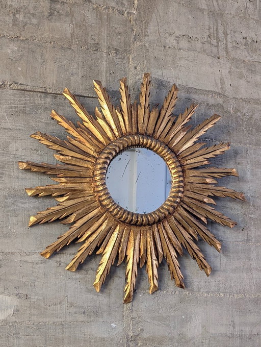 Giltwood Sunburst Mirror 1950s
