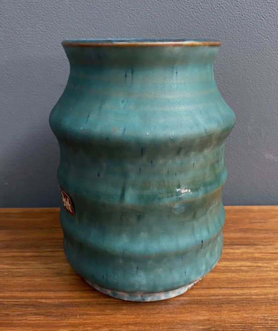 Image 1 of Westraven ceramique Utrecht blue vase 1970s
