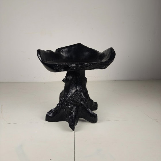 Image 1 of Sedia nera in ceppo d'albero di metà secolo