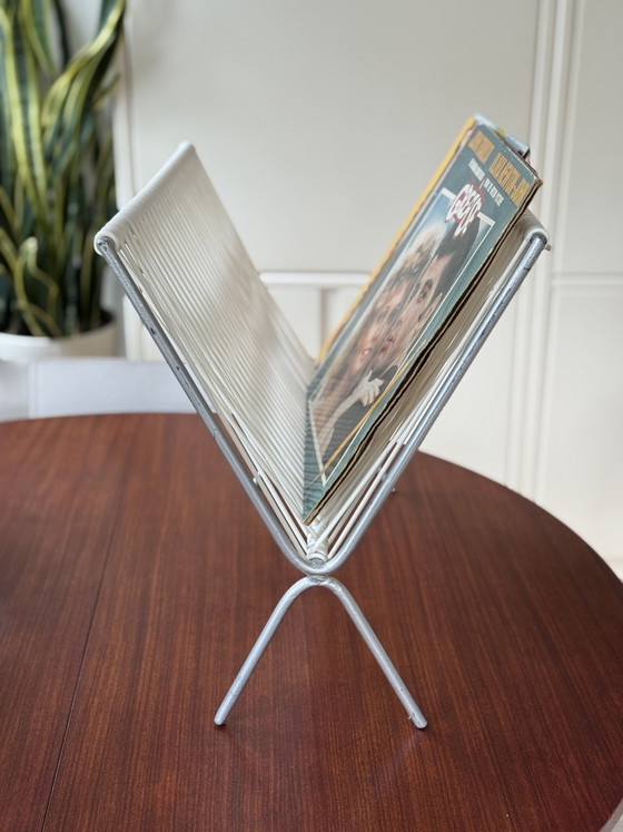 Portariviste Spaghetti Vintage Porta LP PVC Bianco Space Age – Metal, Plastic (photo 5 of 15)