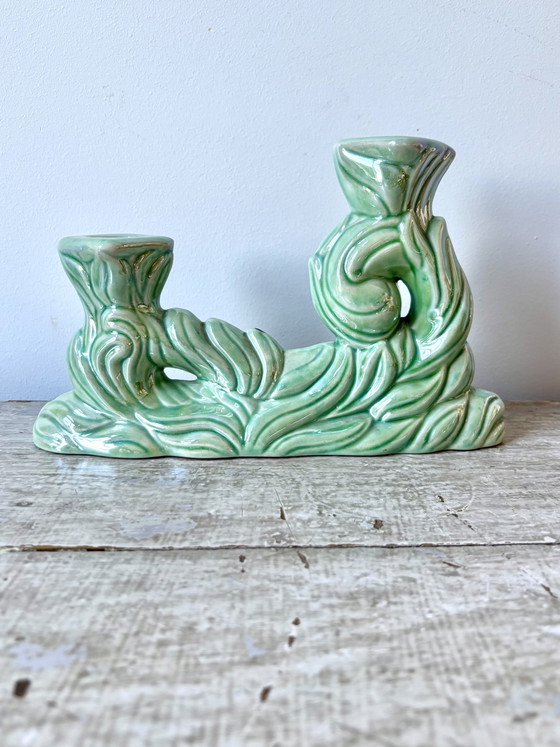 Vintage Belgian Art Deco Candle holder - Hubert Bequet – Ceramic (photo 8 of 11)
