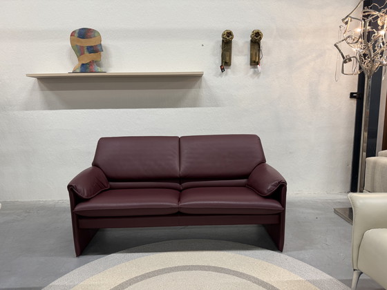 Image 1 of Leolux Bora Beta Bank Donkerrood leer 