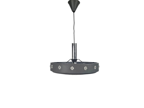 Image 1 of Lampada a sospensione vintage UFO di metà secolo - metallo - vetro - anni '70