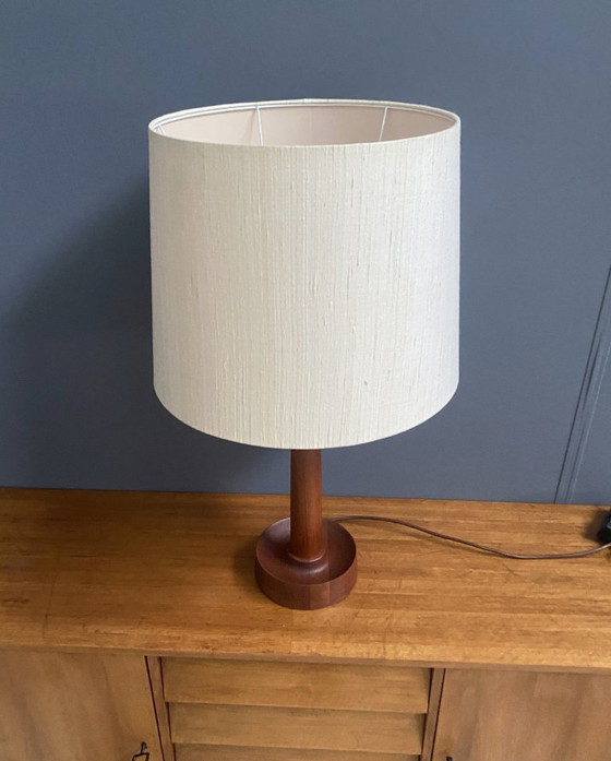 Image 1 of Uno & Östen Kristiansson Teak tablellamp for Luxus Denmark 1970s