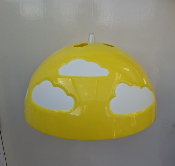 Ikea Skoljig Cloud Lamp Pendant Lamp Yellow White Henrik Preutz 1990s – Plastic (photo 2 of 6)