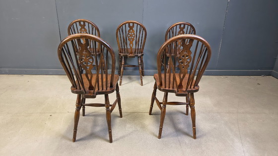 Image 1 of Ensemble de 5 chaises de salle à manger Ercol vintage, années 1950