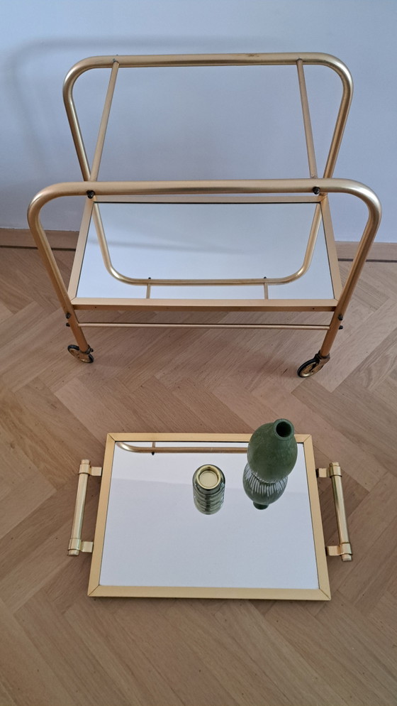 Image 1 of Hollywood Regency serving trolley