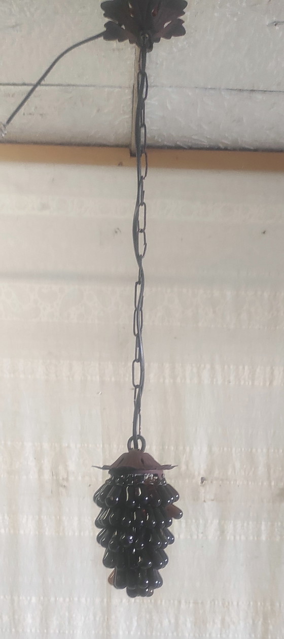 Image 1 of Hanglamp van Muranoglas in de vorm van een druif - midden 20e eeuw