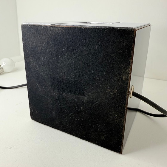 Image 1 of Lampe Cube Vintage • Bois & Métal • Art Déco • 1960