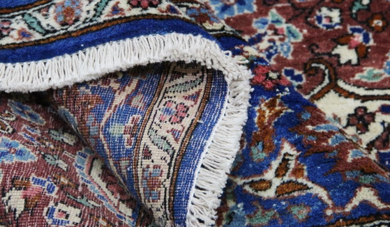 Image 1 of Toile persane originale nouée à la main à Tabriz, patine bleue, style vintage, 332 x 219 cm