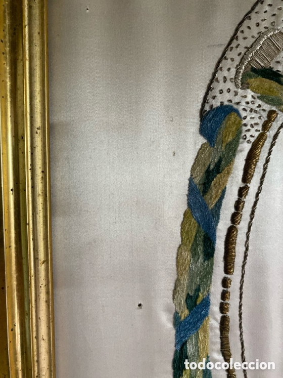 Besticktes Seidenbild von 1868 – Dekorative Objekte (photo 8 of 20)