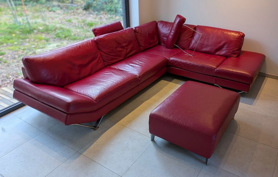 Image 1 of Canapé d'angle Natuzzi avec pouf