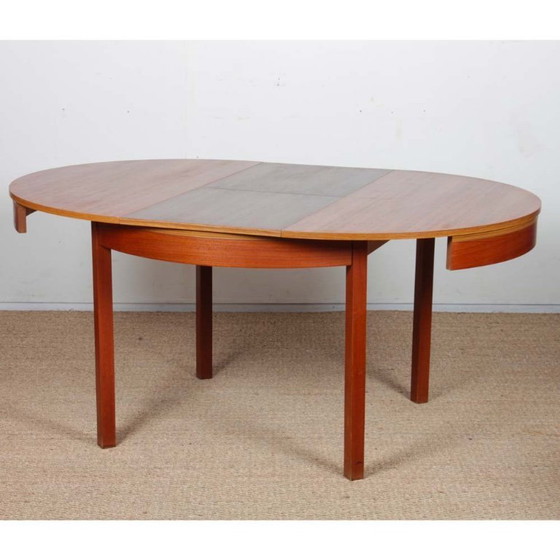 Image 1 of Round extendable teak dining table, 1970