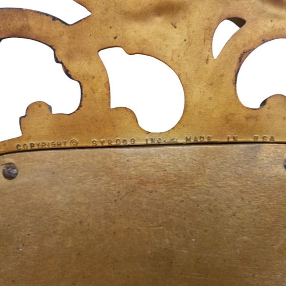 Image 1 of Vintage French Country Syroco Gold Wall Mantel Mirror with Scrolls and Flourishes