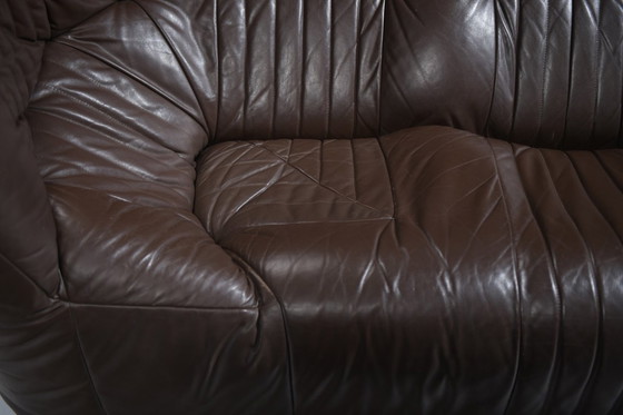 Image 1 of Zeldzame bruine leren Aralia loungebank van Michel Ducaroy voor Ligne Roset Frankrijk