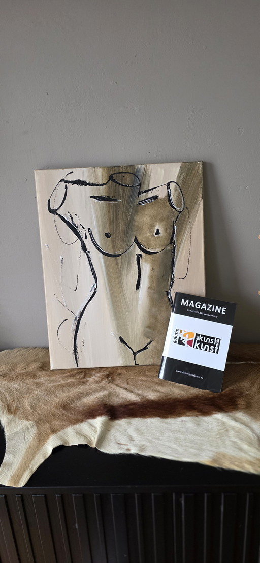 Painting by C.M. Leushuis - Torso (including certificate)