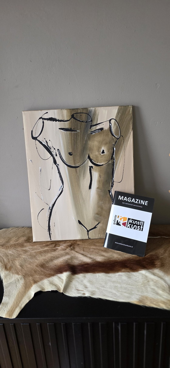 Image 1 of Painting by C.M. Leushuis - Torso (including certificate)