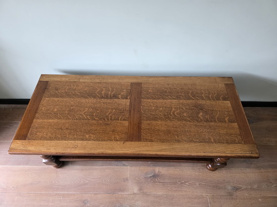 Image 1 of Vintage massief eikenhouten salontafel