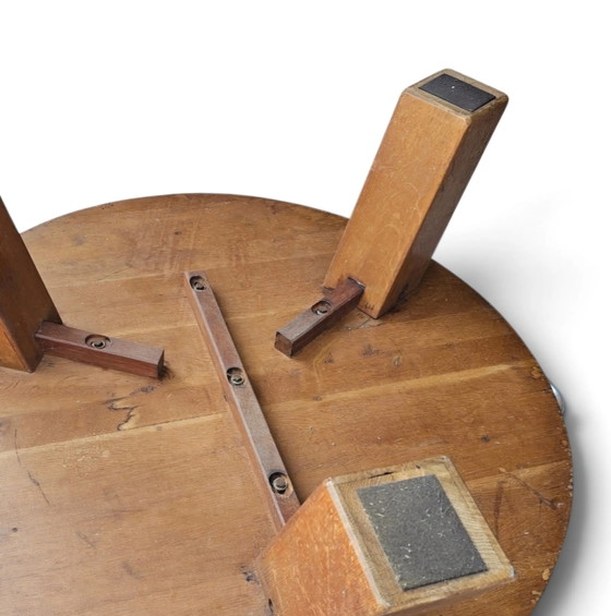 Brutalist oak coffee table / heavy weight 75 kg / 1960s – Coffee table books (photo 5 of 19)
