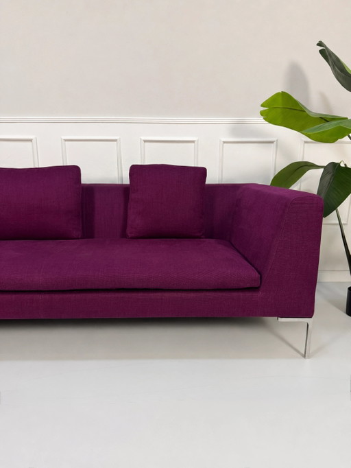 B&B Italia Charles Designer slaapbank Lila Stoff Ausstellungsstück